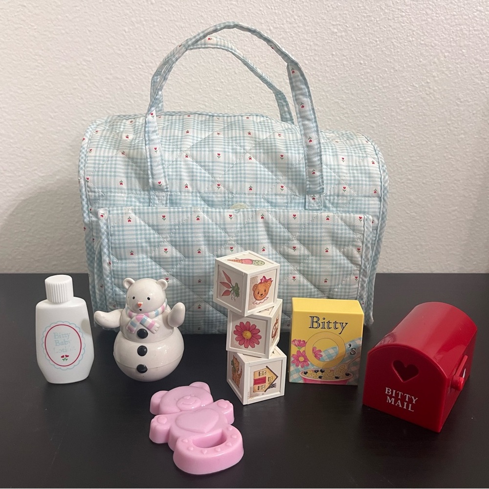 American Girl Pleasant Company Vintage Bitty Baby Diaper Bag Blue Accessories